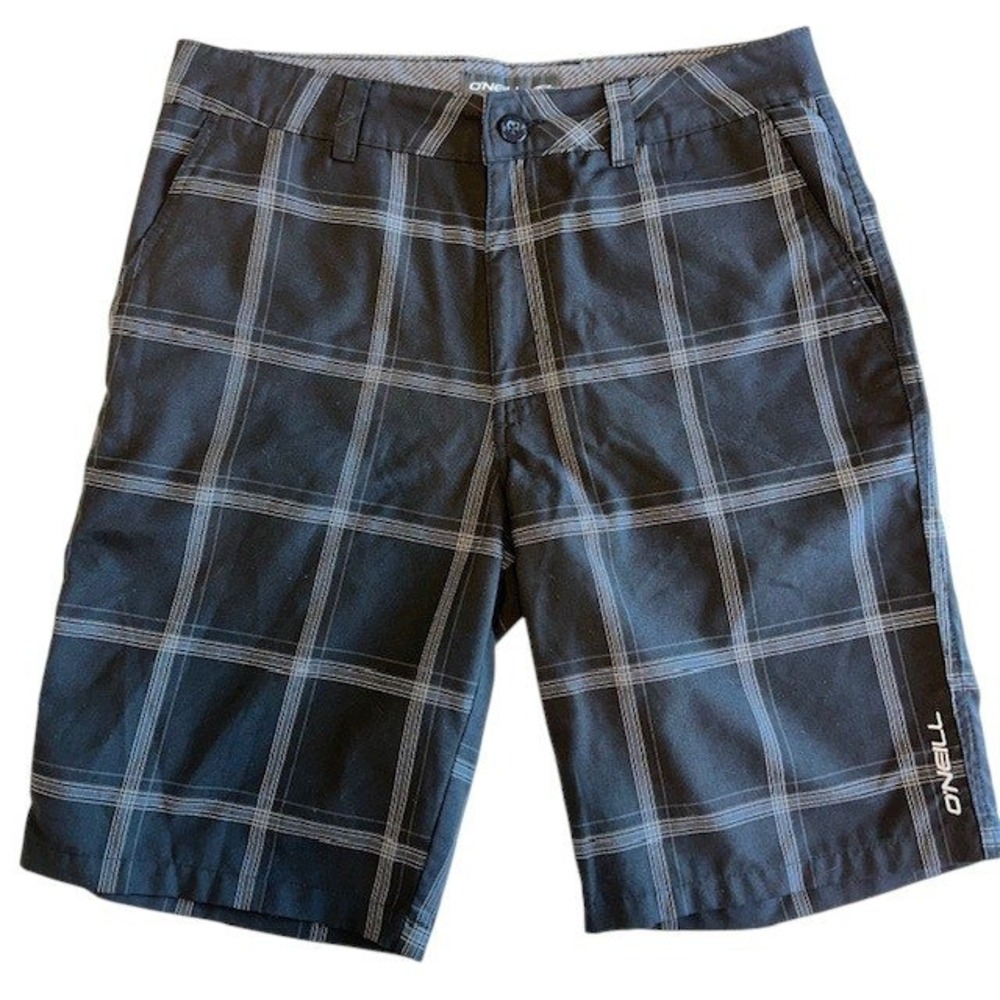 O'Neill Plaid Shorts Hybrid Casual Walk Black Size 32‎